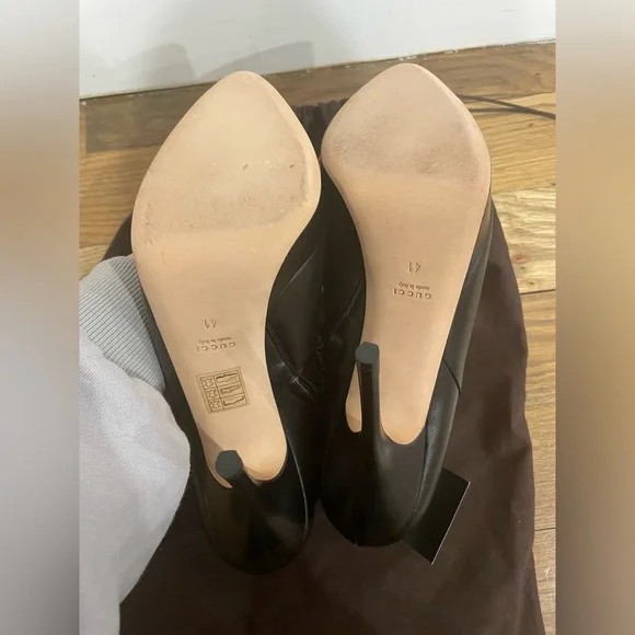 NWT Gucci Black Leather Ankle Boots Size 41 - Picture 6 of 7